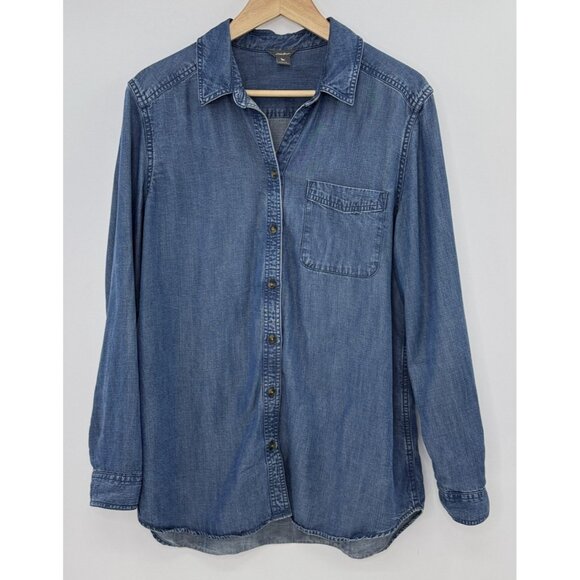 Eddie Bauer Women's Olympic National Park Tencel Lyocell Button Up‎ Sz L - Picture 1 of 9